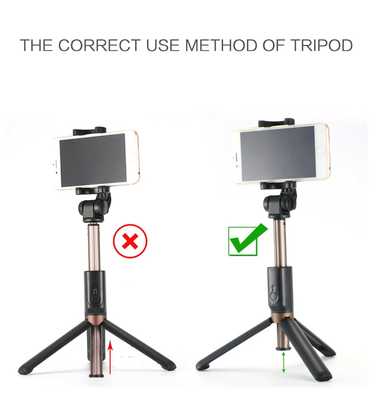 Best Christmas Gift 2019 Phone Holder Selfie Stick 360 Rotation Remote Selfie Stick Tripod Bluetooth 3.0 for Cellphone Mobile