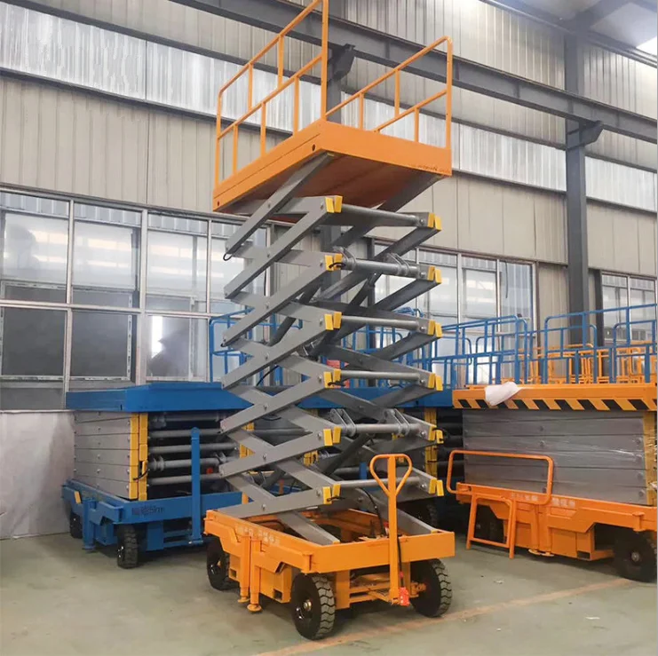 12米剪式升降机脚手架 18m 500千克液压电动升降机移动剪刀叉提升平台