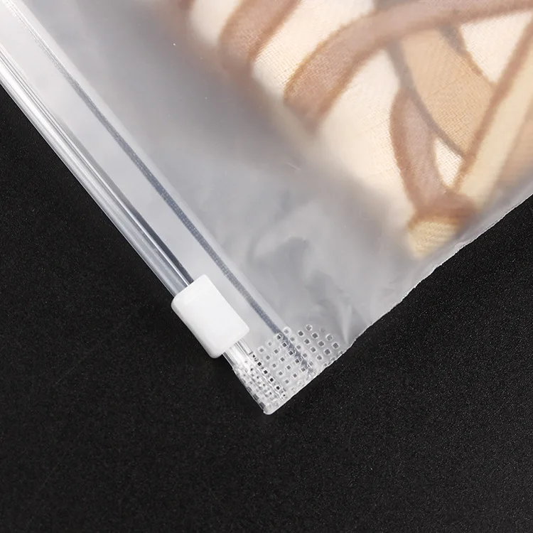 Custom Transparent Pvc Slider Zip Lock Bags Frosted Eva Zipper