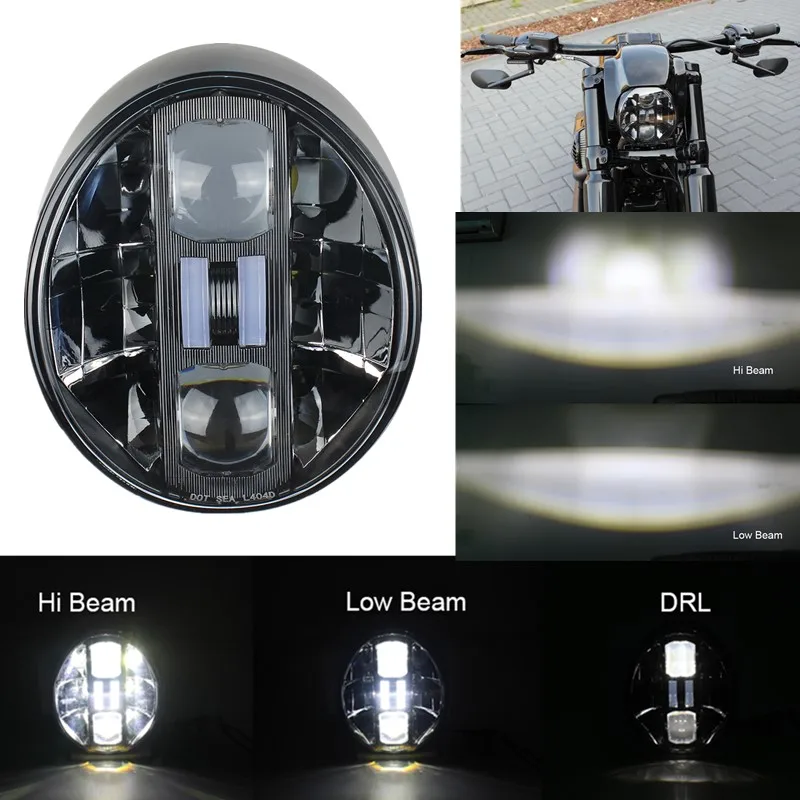 Compatible with Softail Breakout 2018 + Motorcycle Led Headlight Hi-low Beam DRL Led Light Blubs