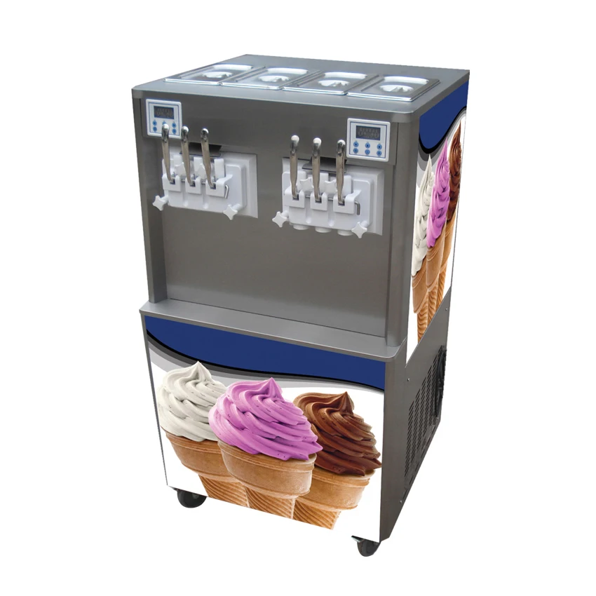 6 Flavor Commercial Softy Ice Cream Making Machine