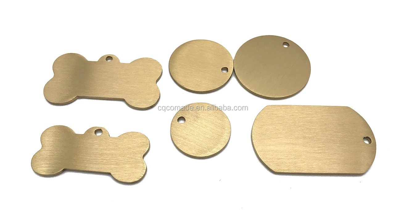 Allergy Free Material Solid Brass Pet Id Tag Blank Brass Tag 30 Mm