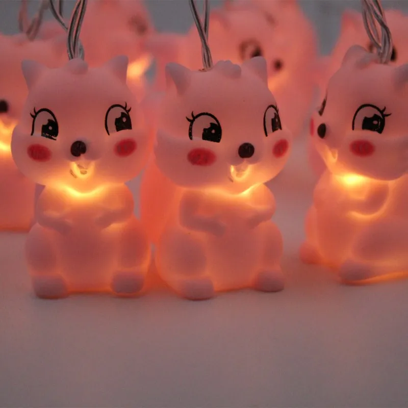 1.8M 10 LED Cartoon Animal Dog Hippo  Lights Easter Party Decor Fairy Lights Bed 