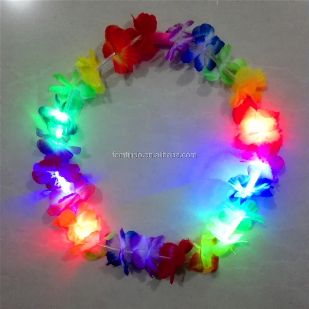 Hawaii Led Flower Garland Necklace Lei 2 Artificial Flower Wholesale