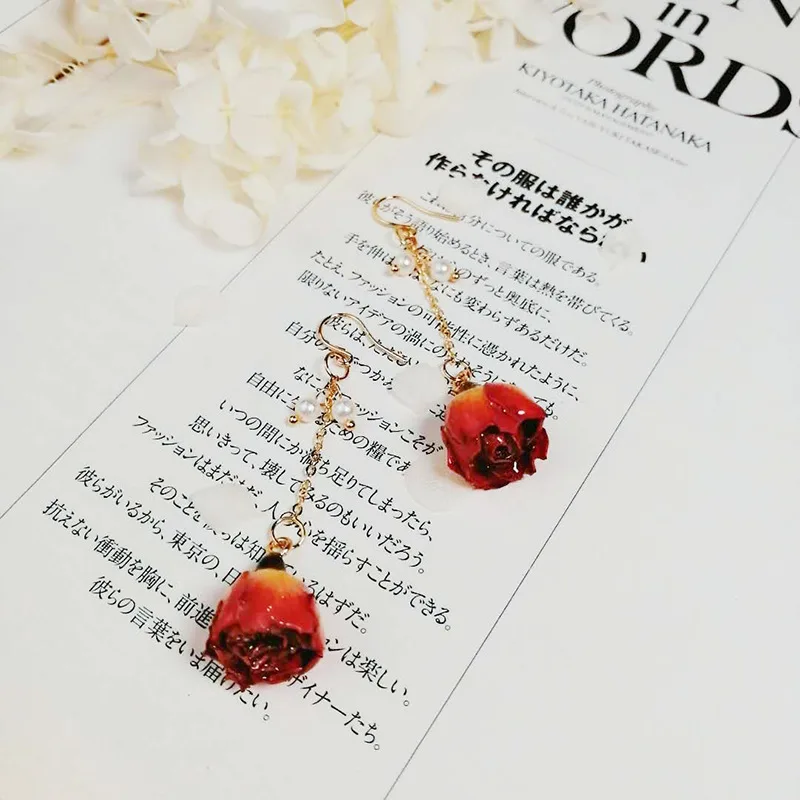 Hoop Hanging Color Rose Petal Drop Resin Dangle Korean Flower Earring For Woman With Flowers Buy Flower Korean Earring Hoop Earring With Flowers Hanging Flower Earring For Woman Product On Alibaba Com