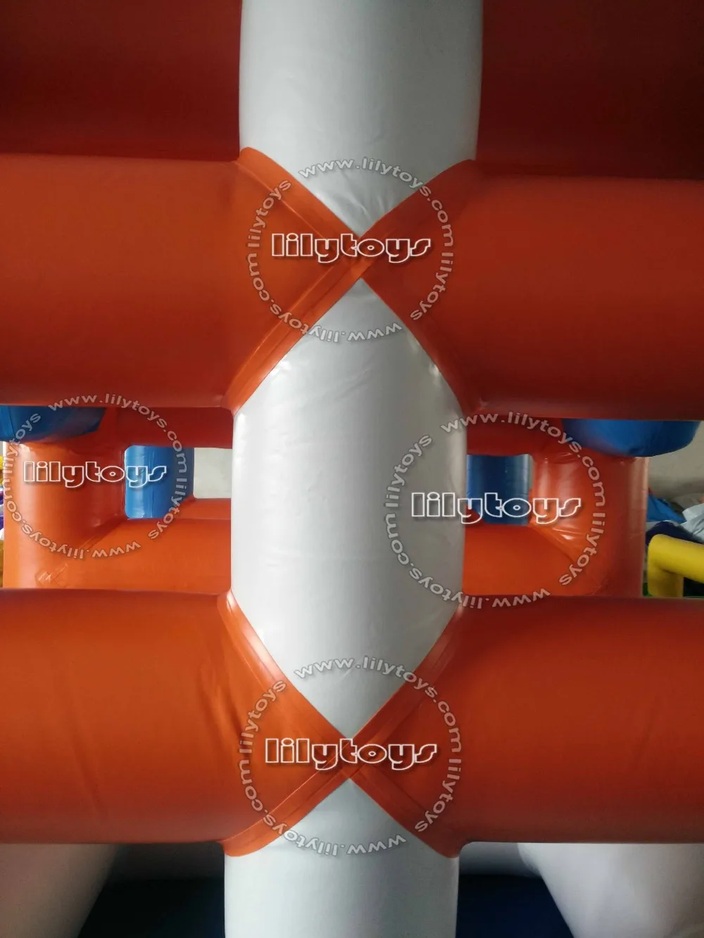 big floating water park aquatic park on the beach