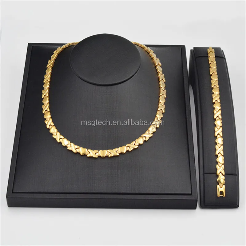 24k Gold Plating Stainless Steel African Jewelry Sets Necklace