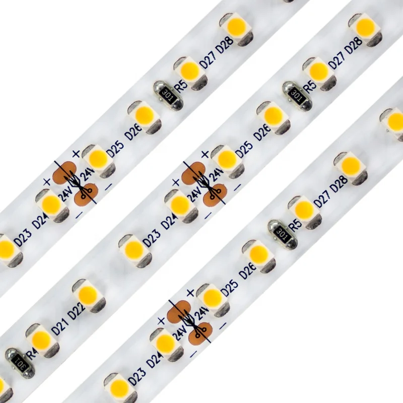 2400-6500K cct white color 120led/m 24v 5mm 3528 smd led rope light