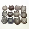 Pure natural geode agate fortune cat recruit Lucky wealth cat head decoration To snap up