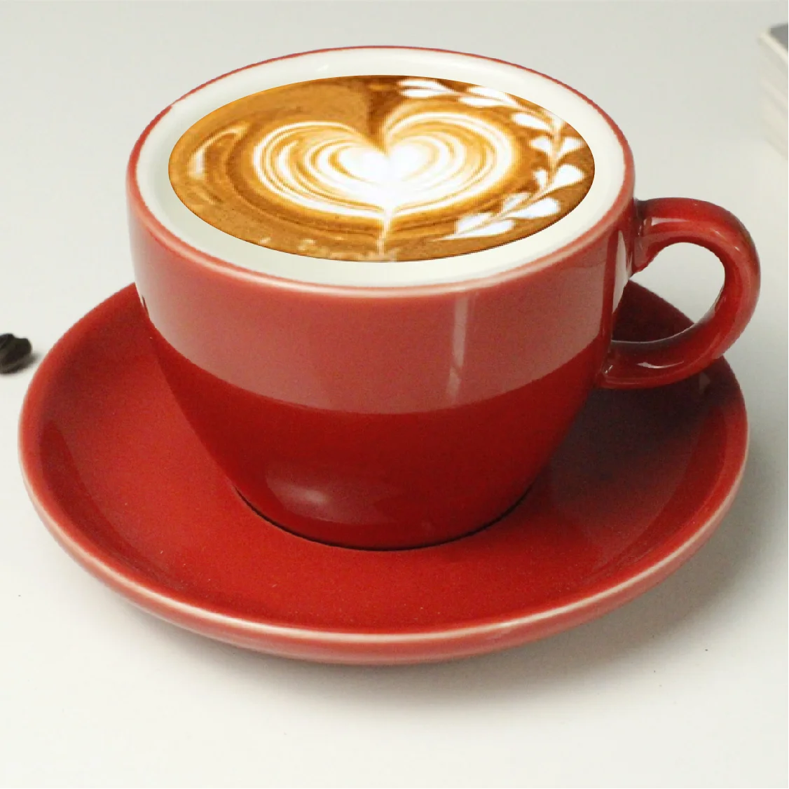 250ml Ceramic Coffee Cup and Saucer Set Porcelain Cappuccino Cups with ...
