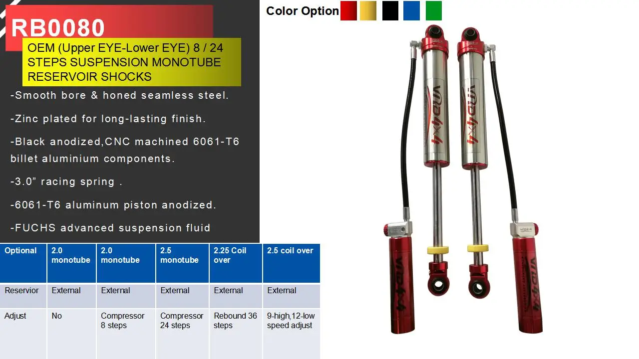 Vrd4x4 Suspension Kits For Land Cruiser Lc200 Shocks 2" Damper Nitrogen Compress Adjusted