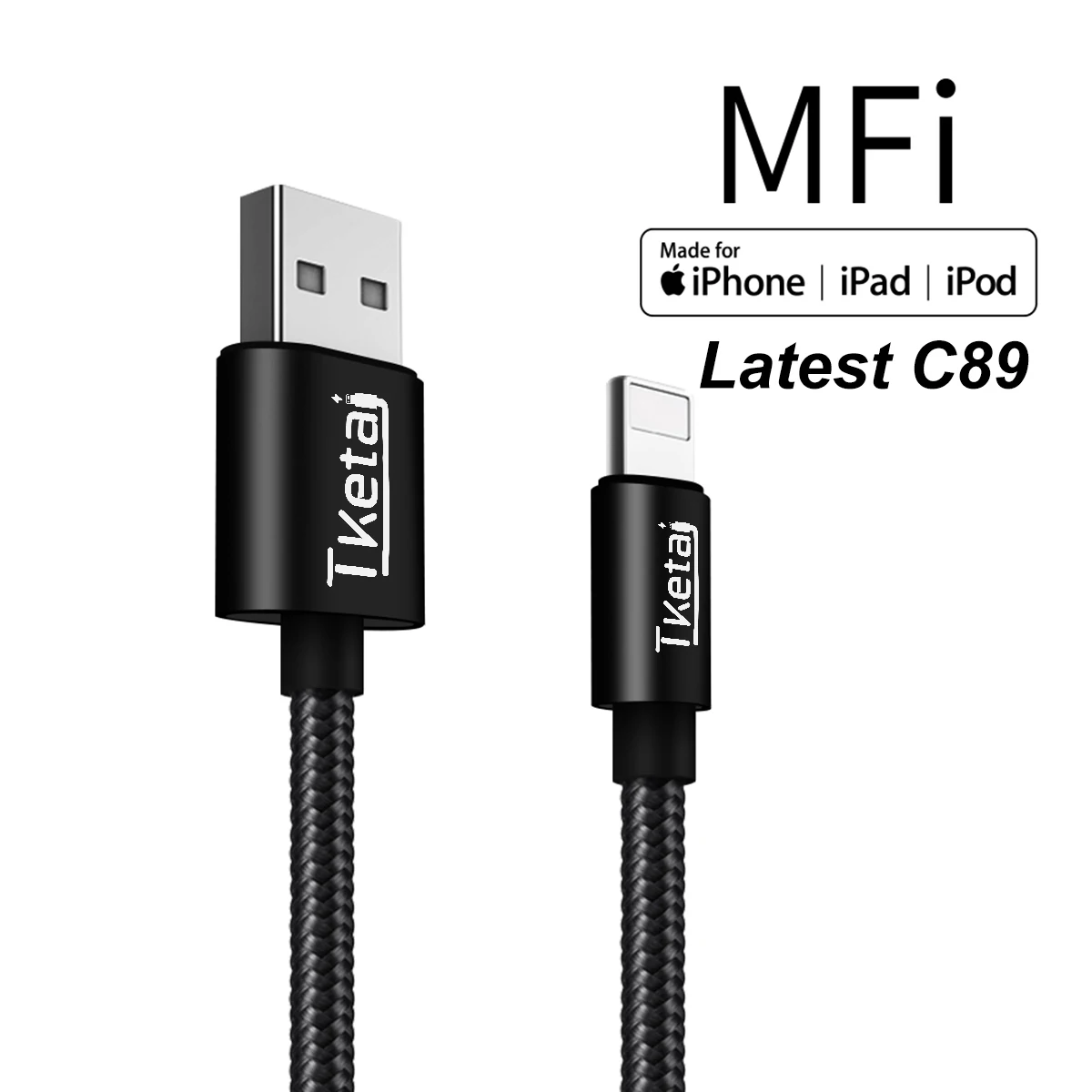 Tketai For Iphone Charger Cable Mfi Certified Usb Cable Original