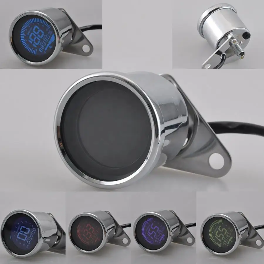 Motorcycle LED LCD Digital Tachometer Speedometer Odometer Gauge Bike Cafe Racer Factory Direct Sales