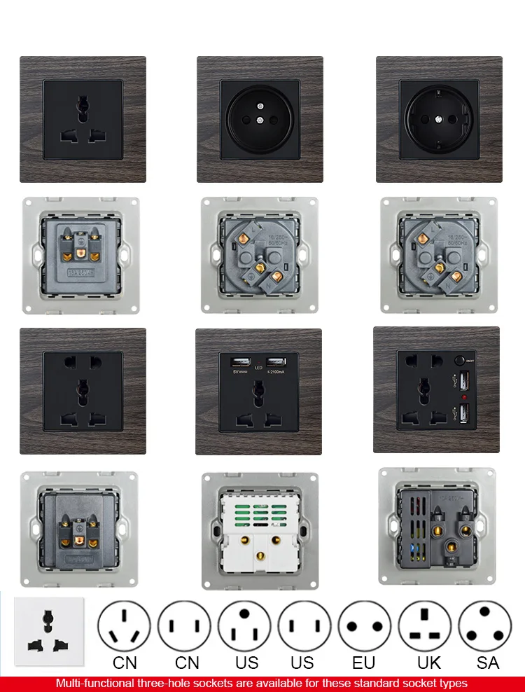 Summao Power Indicator Led 3 Phase Wall Switch And Socket 2bit 13a