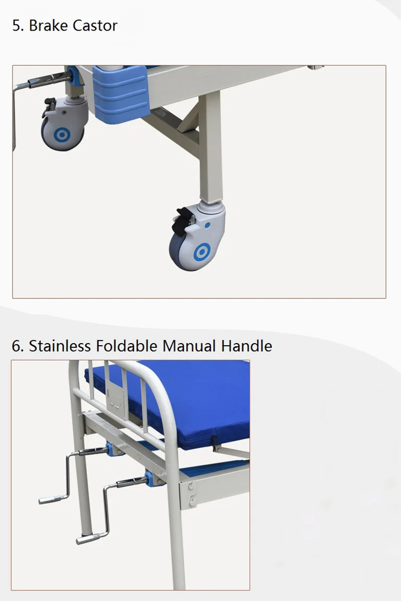 High Quality Hospital Bed Three Crank Manual Medical Nursing Care ...