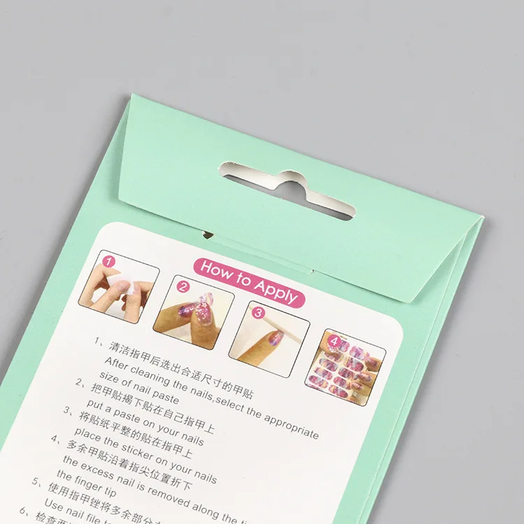 Zy0116b Nail Stickers Packaging Boxes Of Koreanjapanese English Language Custom Logo Nail
