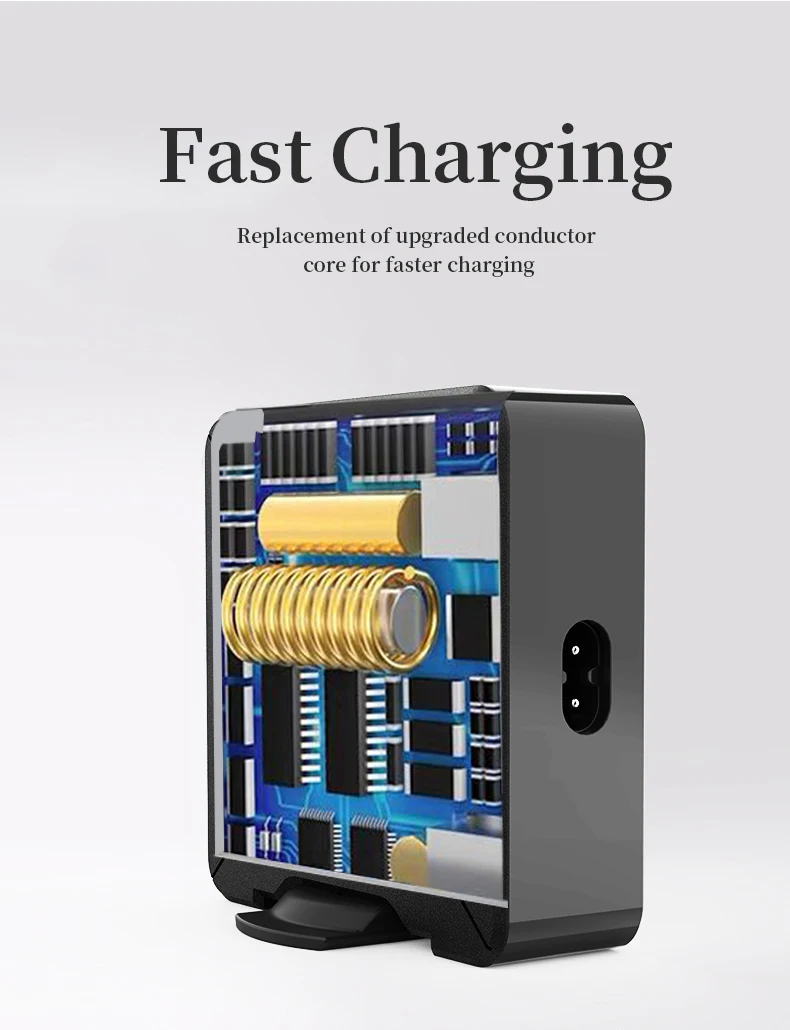 Multiple PD 75w Desktop 5 USB Ports  Charger Qi Fast Travel Adapter for Mobile phone