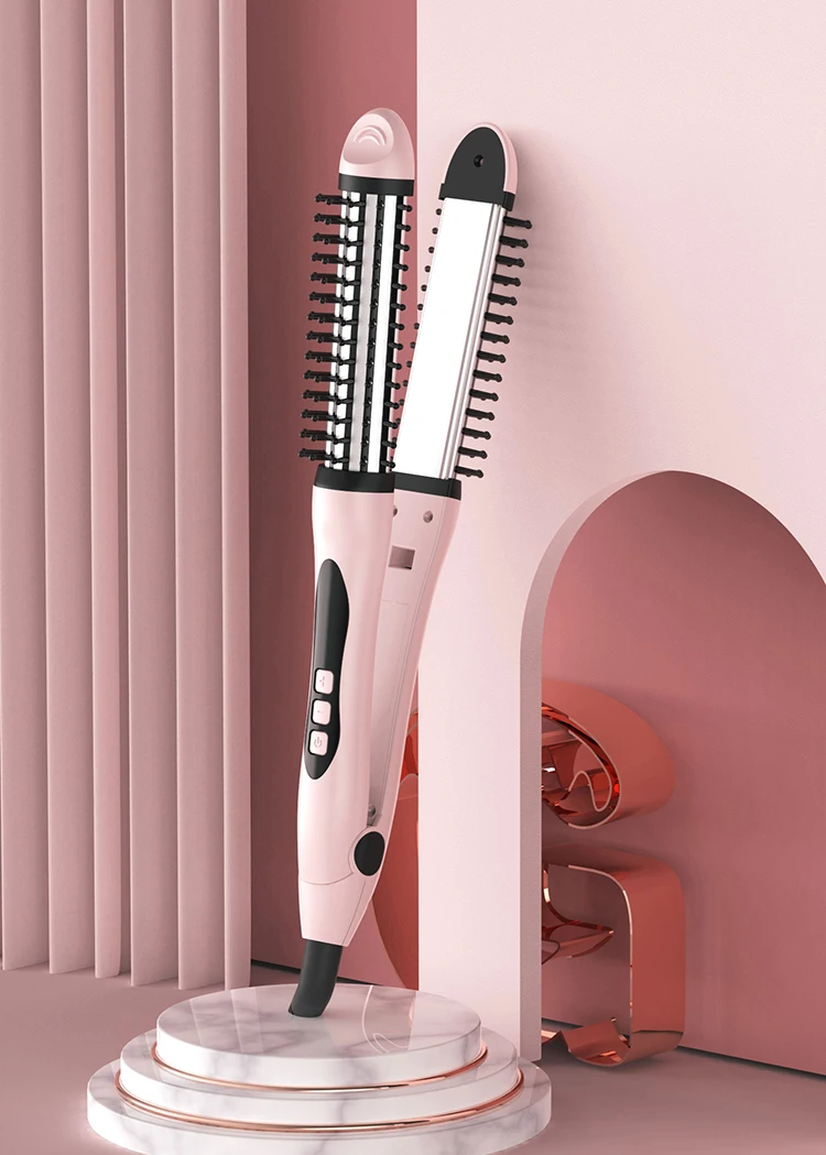 Japanese Hair Straightening Iron Portable Electric Hair Curler Comb 2