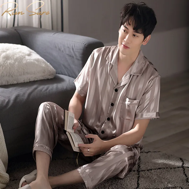 Wholesale Luxury 19mm 100% Silk Men's Silk Pajamas Sleepwear