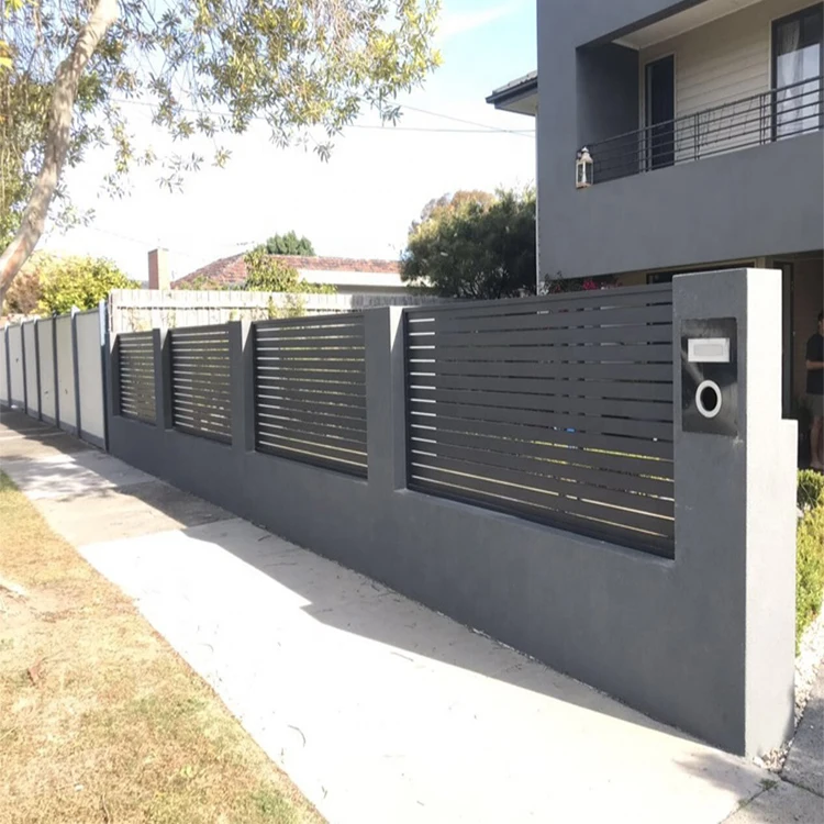 hs-mfa4中国家居花园装饰铝板围栏设计粉末涂层铝垂直板条围栏