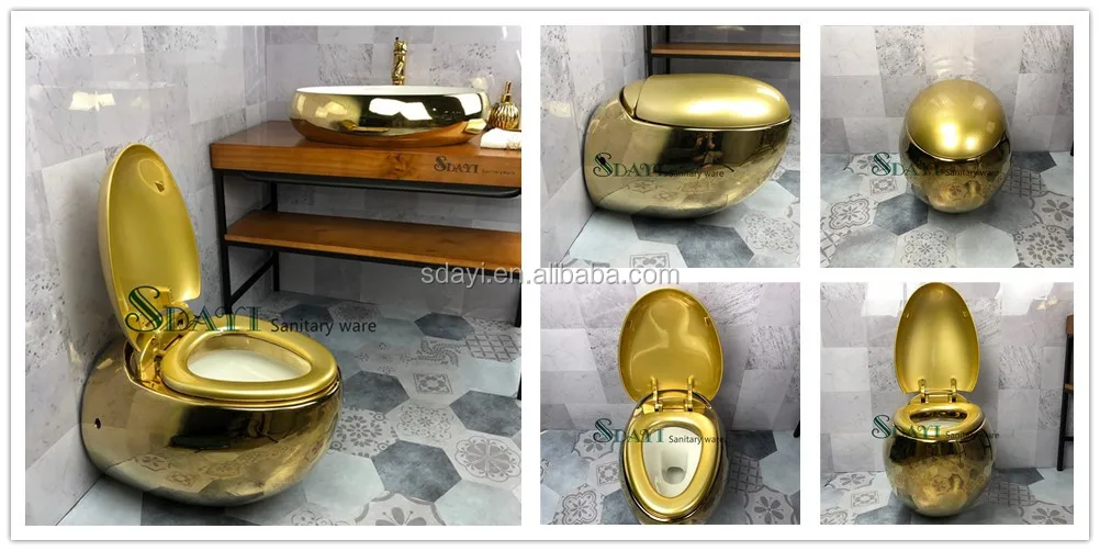 gold wall hung toilet