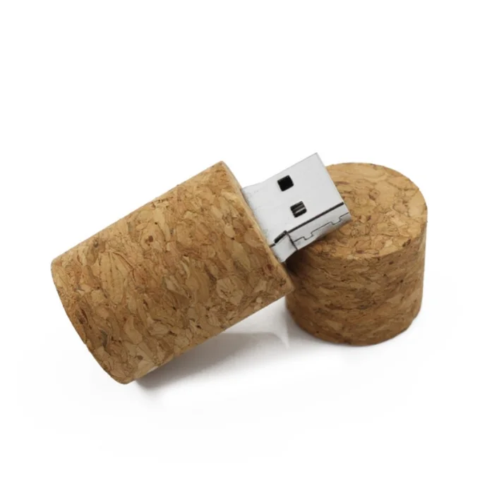 Wooden Cork USB Flash Drive Plug Pendrive 8GB 64GB Memory Stick Logo with Keychain - ANKUX.COM