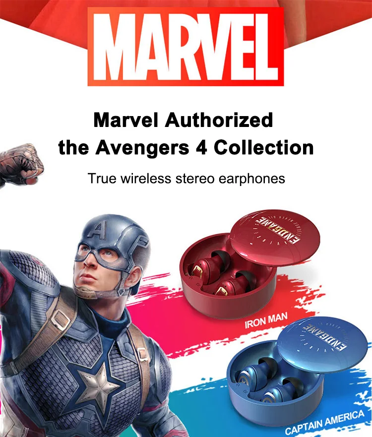 Marvel Certified Avenger Iron Man Earphones Bluetooth Earbuds Wireless TWS Blitzwolf Headphone - ANKUX.COM
