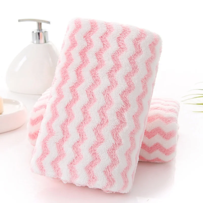 Striped Coral Fleece Bath Towel Set And Face Striped Coral Fleece Set Towel Buy Coral Fleece 8330