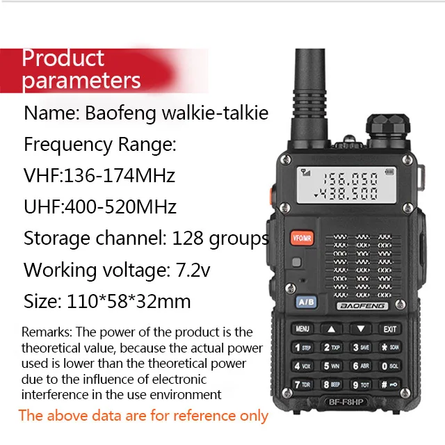 Baofeng Bff8hp Uv5r 3rd Generation 8w High Power Walkie Talkie Dual