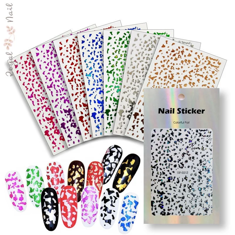 Colorful Nail Foil Self-adhesive Diy 2d Nail Art Non-toxic Decals Nail ...