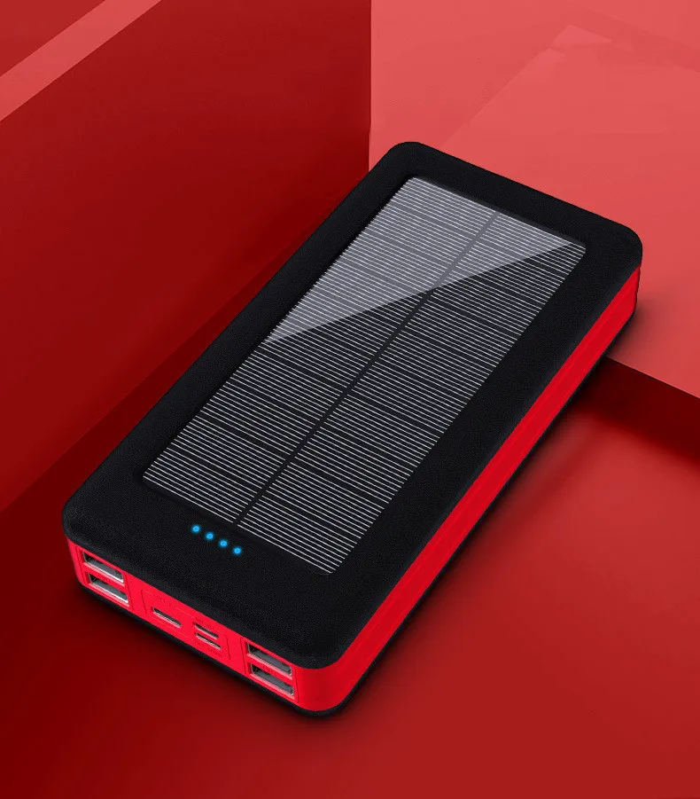 Portable 30000mah Powerbank Laptop Notebook Solar Power Bank With Led