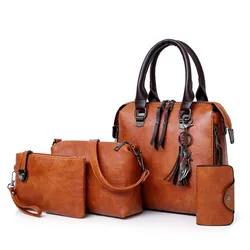 2021 Luxury Elegant Lady 4pcs Tote Hand Bag Set Purses And Handbag For Women