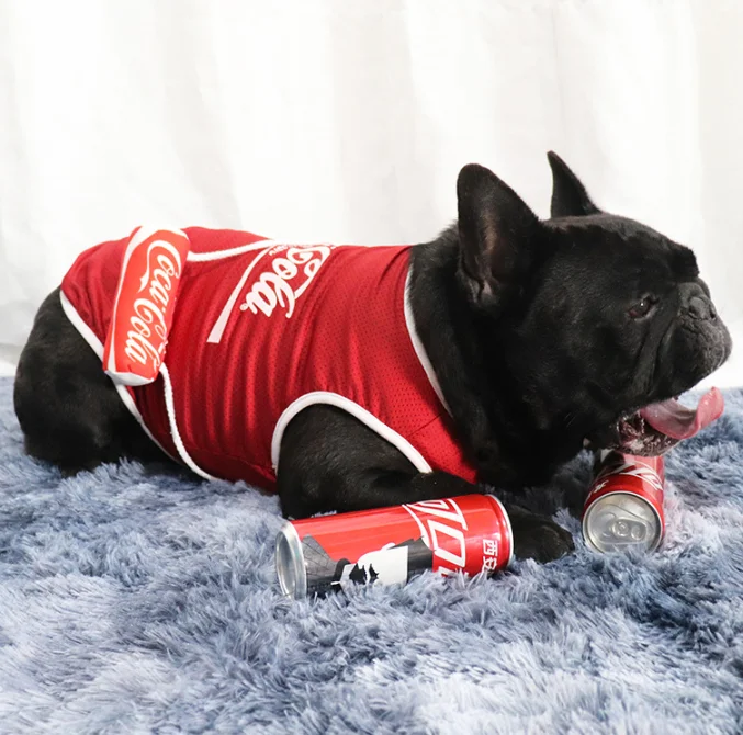 时尚网眼背心设计师可乐狗狗衣服夏天