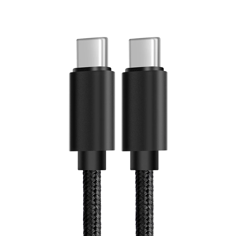 Logo Customizable 1m 3ft USB C Type-C Male to Male Braid Type C Cable for Cellphone Fast Charging