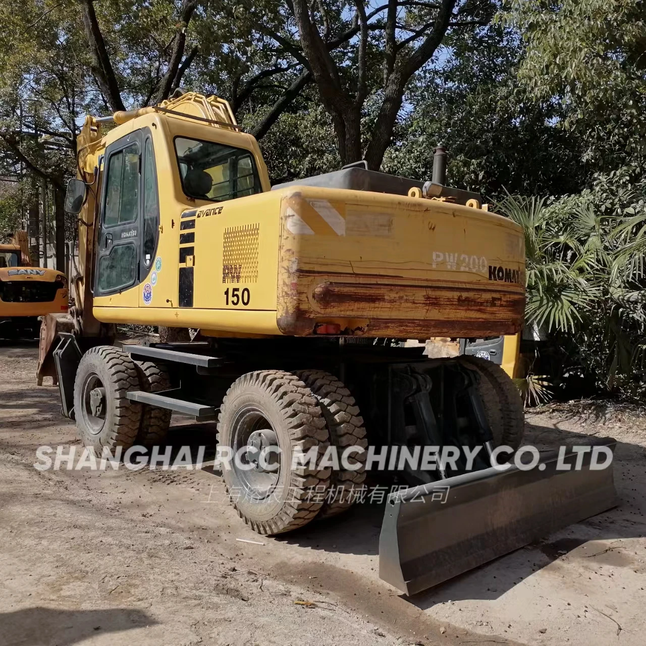 USED KOMATSU WHEEL EXCAVATOR HYDRAULIC PW150 PC150W PC150W-6 YELLOW 100 ...