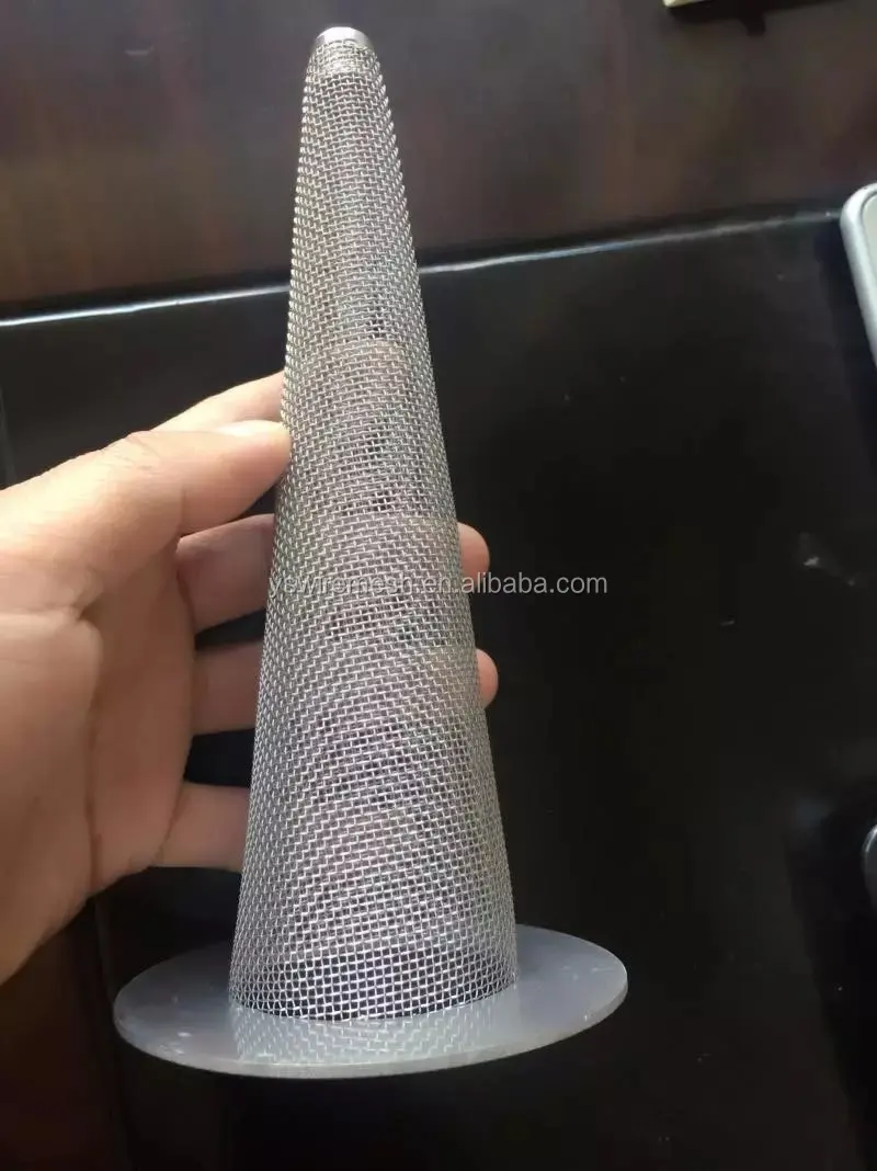 Fine Mesh Stainless Steel Conical Strainers Pipe Screen Inline Cone