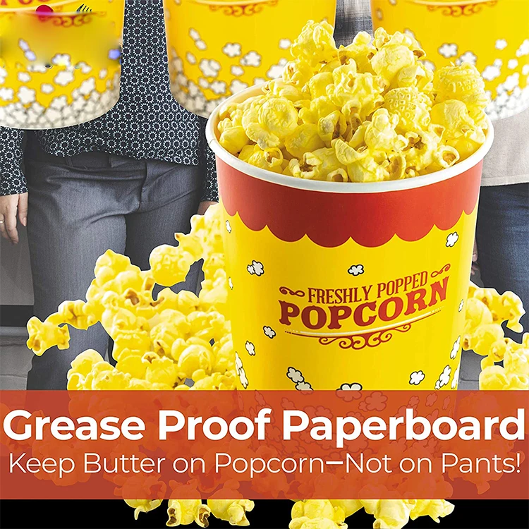 Custom Printed Disposable Takeaway Packaging Popcorn Paper Cup For Sale