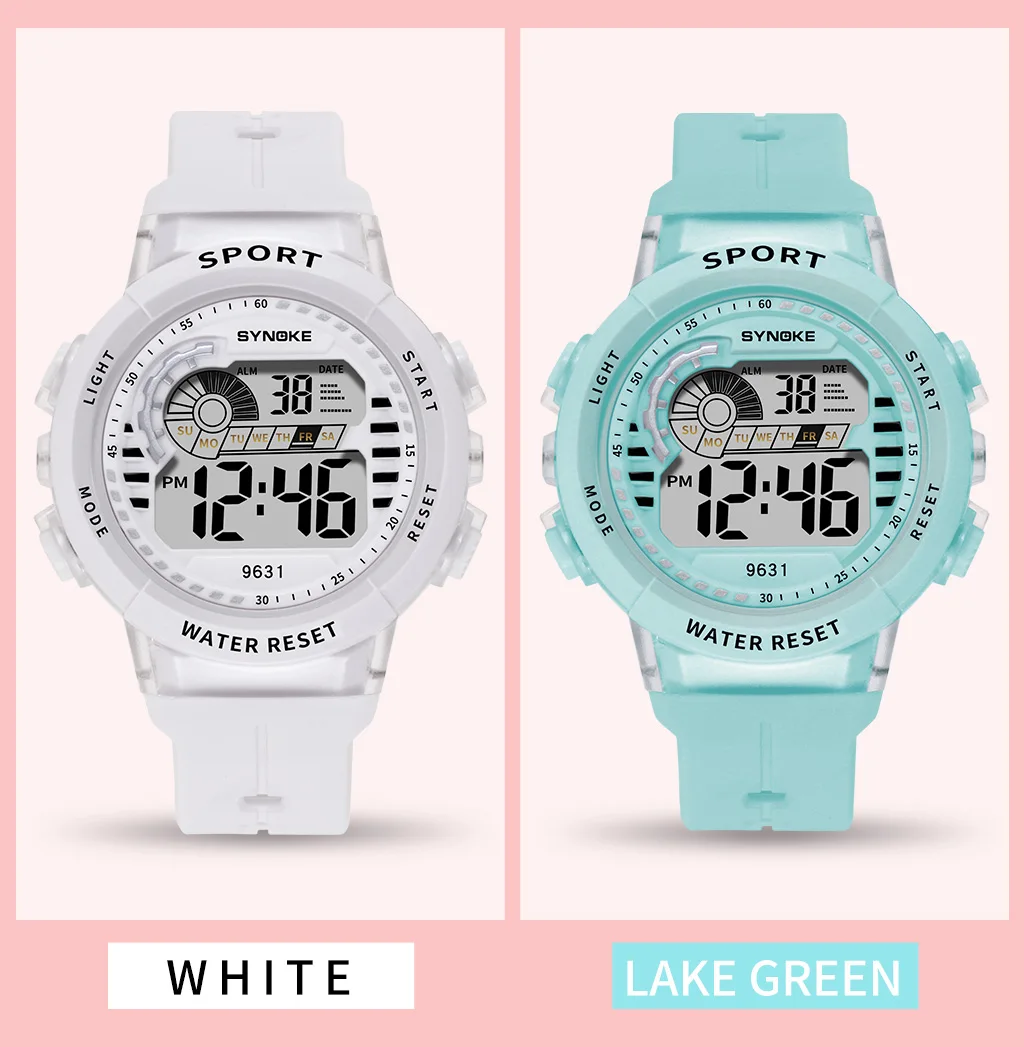 SYNOKE children cute watches 9631 silicone PU band kids gift watch waterproof watches