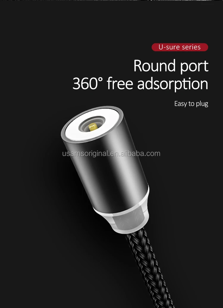 USAMS SJ294 Factory Price Nylon 2.1A Fast Charge Magnetic USB Data Cable for Android - ANKUX.COM
