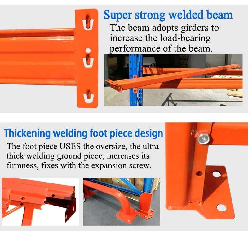 Heavy duty pallet racking metal 4 tier adjustable selective industrial warehouse storage racking manufacture
