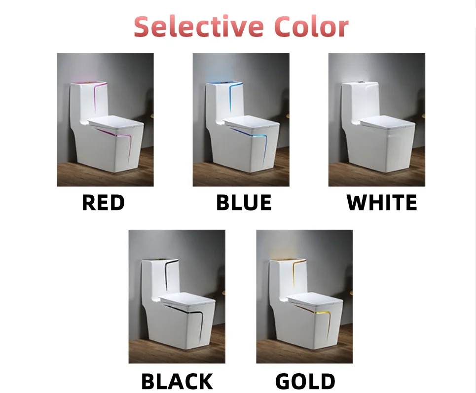 Chinese WC Toilets Ceramic Sanitary Ware S-trap/P-trap Ceramic Floor Mounted One Piece Gold Toilet