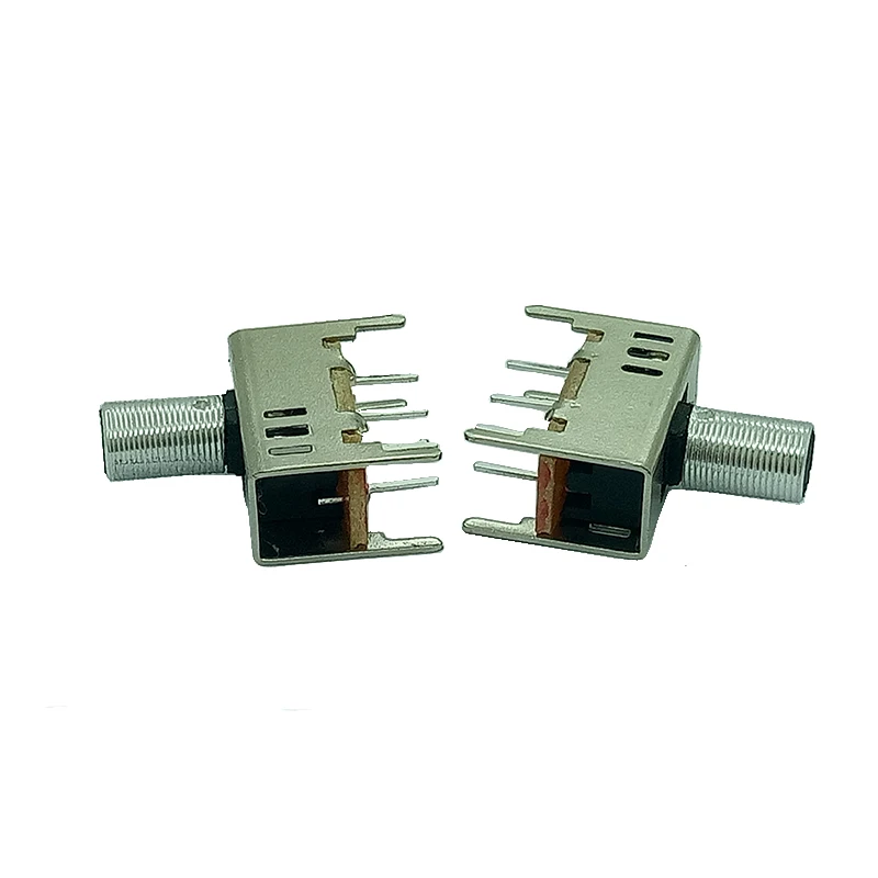 
SS-23D01 DP3T electronic Slide switch with metal knob vertical DIP type customized spdt dpdt dp3t sp3t 