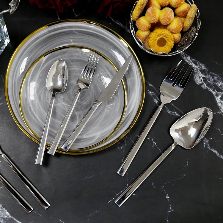 Wholesale High Quality Restaurant Stainless Steel 304 Silver Cutlery Set Knife, fork and Spoon Set