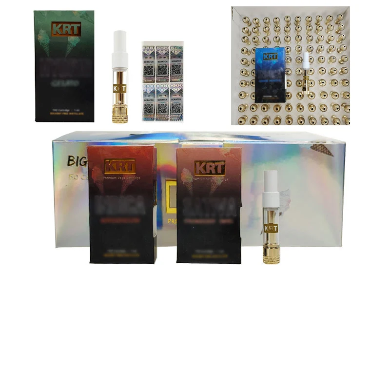 
Wholesale Newest Krt Carts Vape Cartridge 0.8ML/1.0ML Ceramic Coil Atomizer Packaging Pyrex Glass Tank 