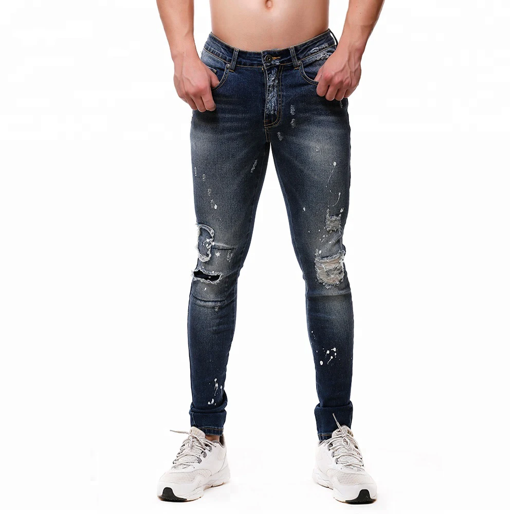mens skinny jeans dark blue