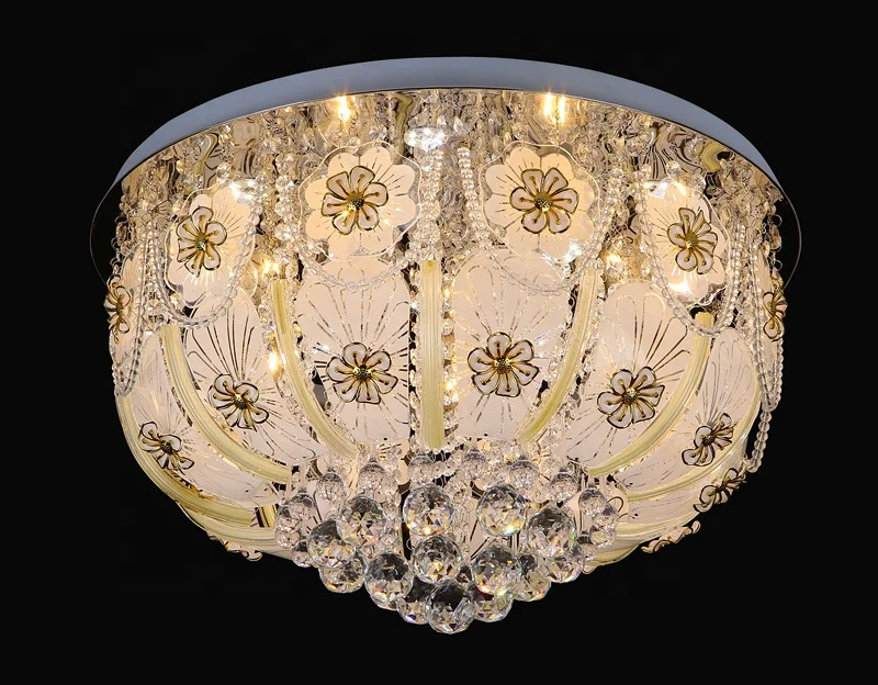 2020 hot sell Cheap price Decorative Modern LED crystal ceiling light with MP3 and remote control