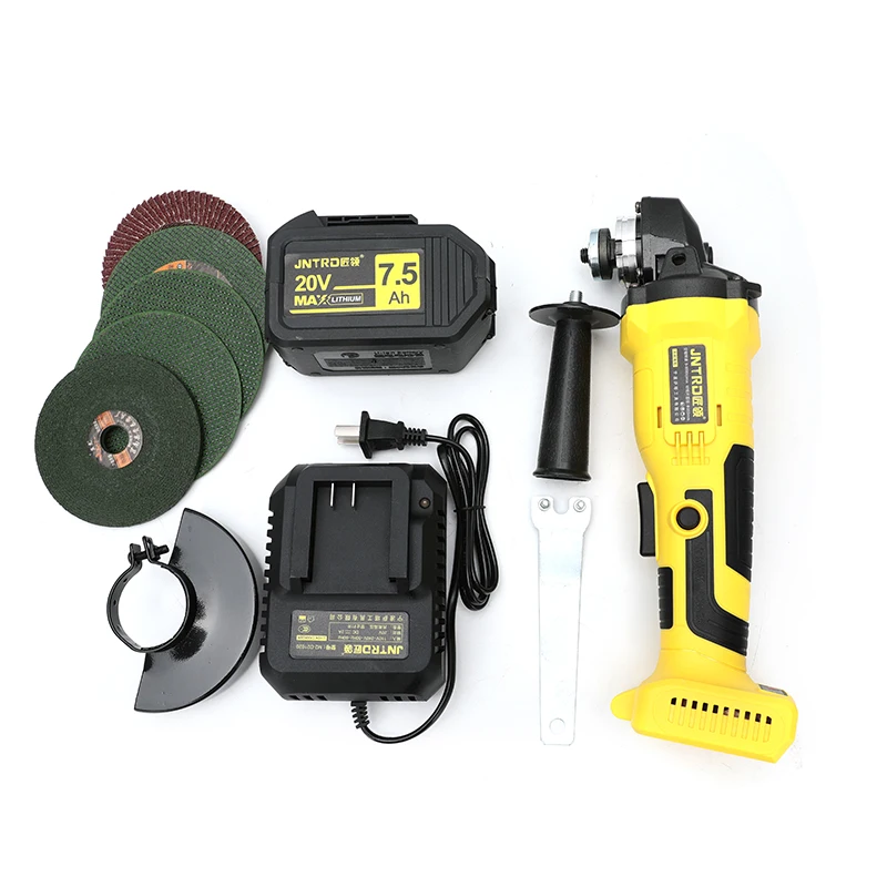 21v Cordless Angle Grinder With One Battery And Charger And Disks