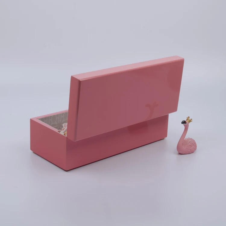 豪华高光粉色钢琴漆木礼品包装盒