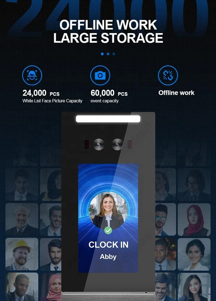 5 inch SDK support biometric time attendance machine  face recognition access control