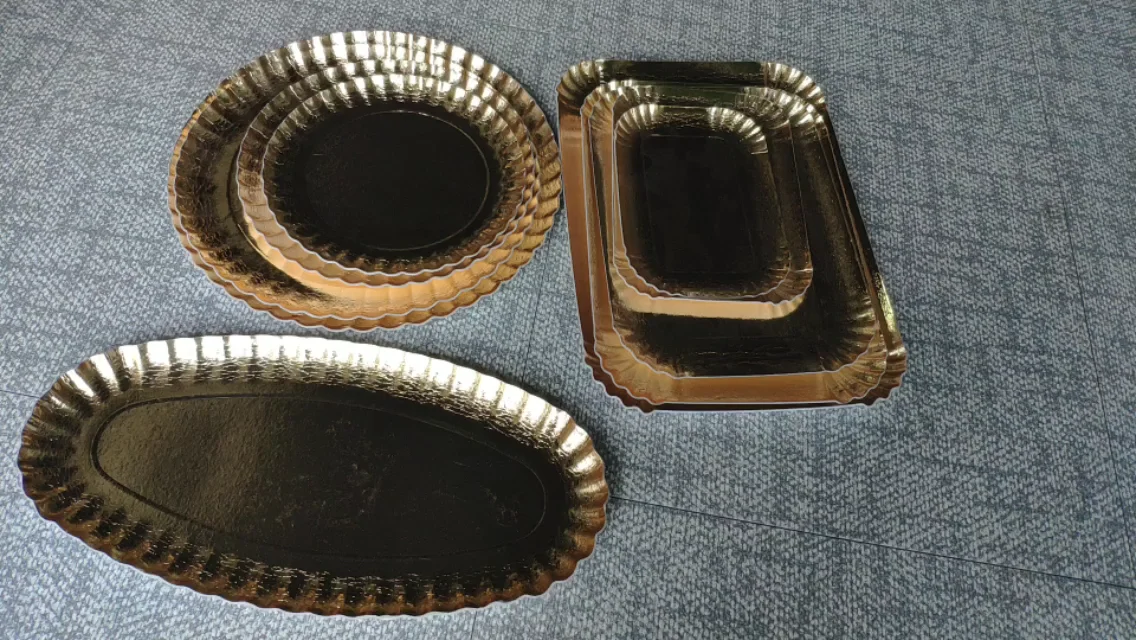 Rectangular Gold Paper Platters Paper Plate Dish Disposable Party